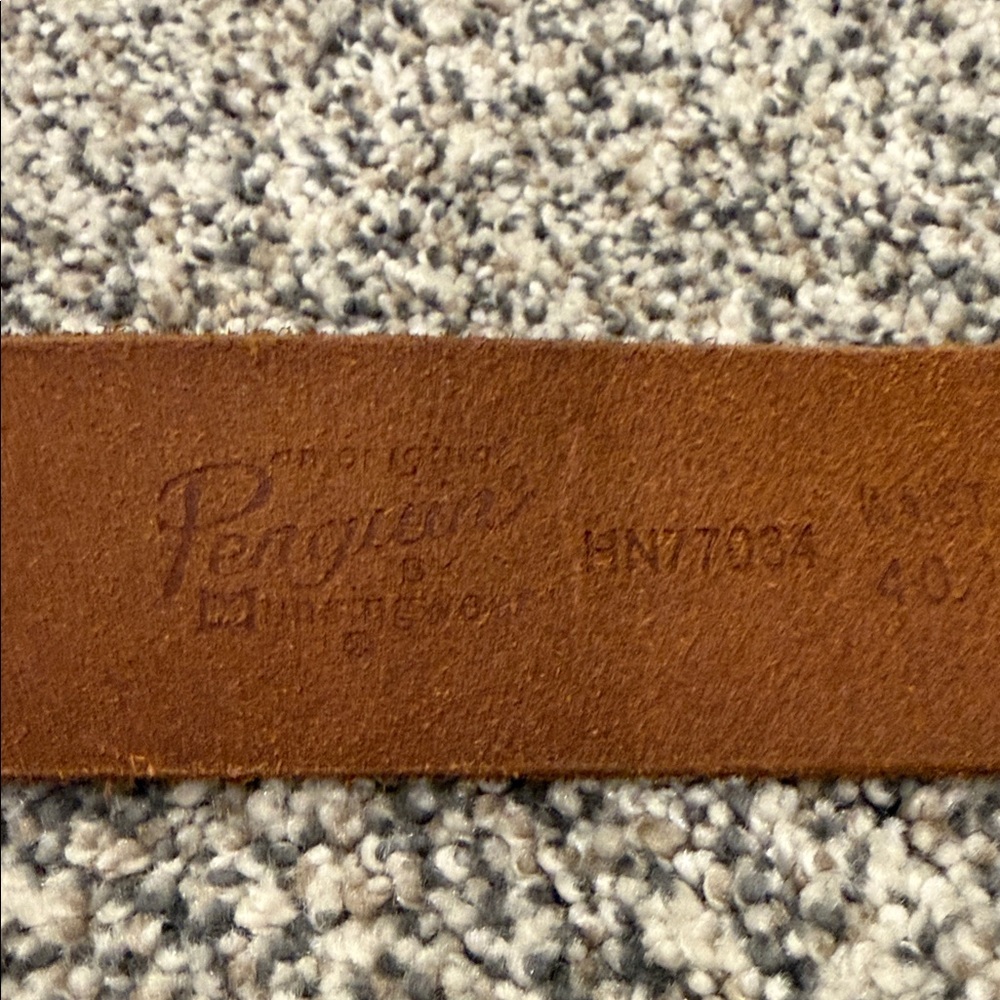 Men's Brown Full Grain Cow Hide Minimalist Classic Original Penguin Belt Size 40 - Picture 8 of 11